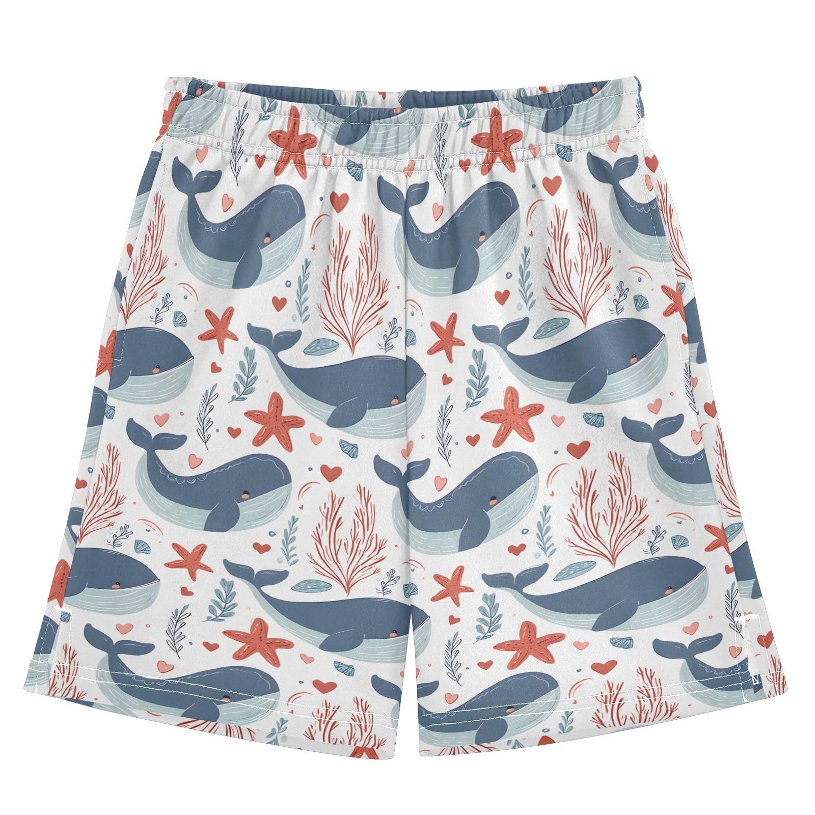 Cute Dolphin Starfish Shorts for Boys Summer Athletic Outdoor Boys Shorts Size 9-10