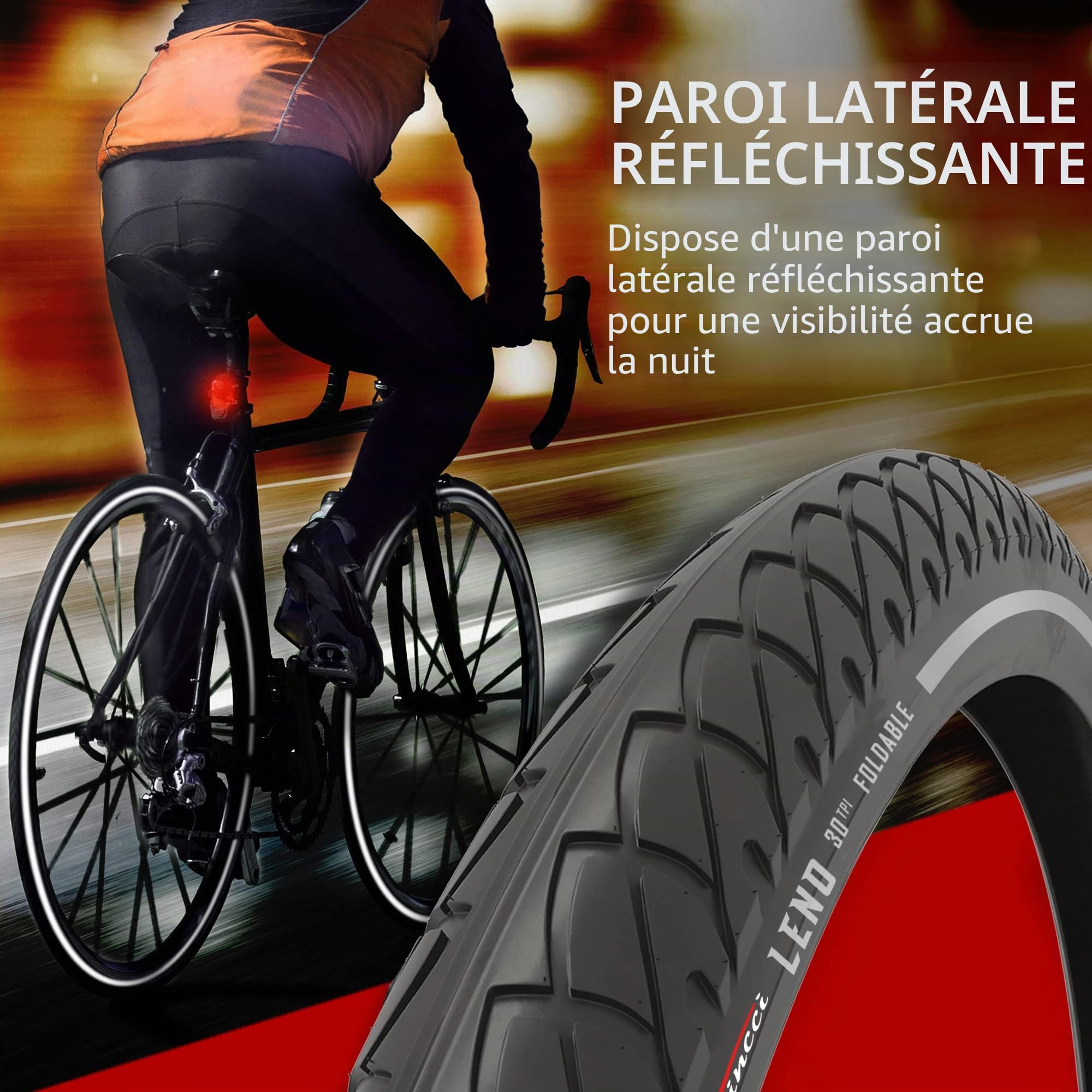 Fincci Velo Pneu VTT 26 x 1.95 Pouces - Paire Slick Pneus Velo 26 Pouces - Pneus Urbain 50-559 30 TPI pour Tournée & Électrique & Route & Hybrid & Montagne Velos - Un Paquet de 2 Accessoire Velo