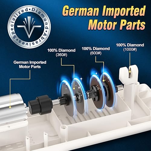 Miniatura 2 de Afiladores de cuchillos eléctricos profesionales con abrasivos 100% de diamante y guías de ángulo de precisión, ranuras multifuncionales de 3