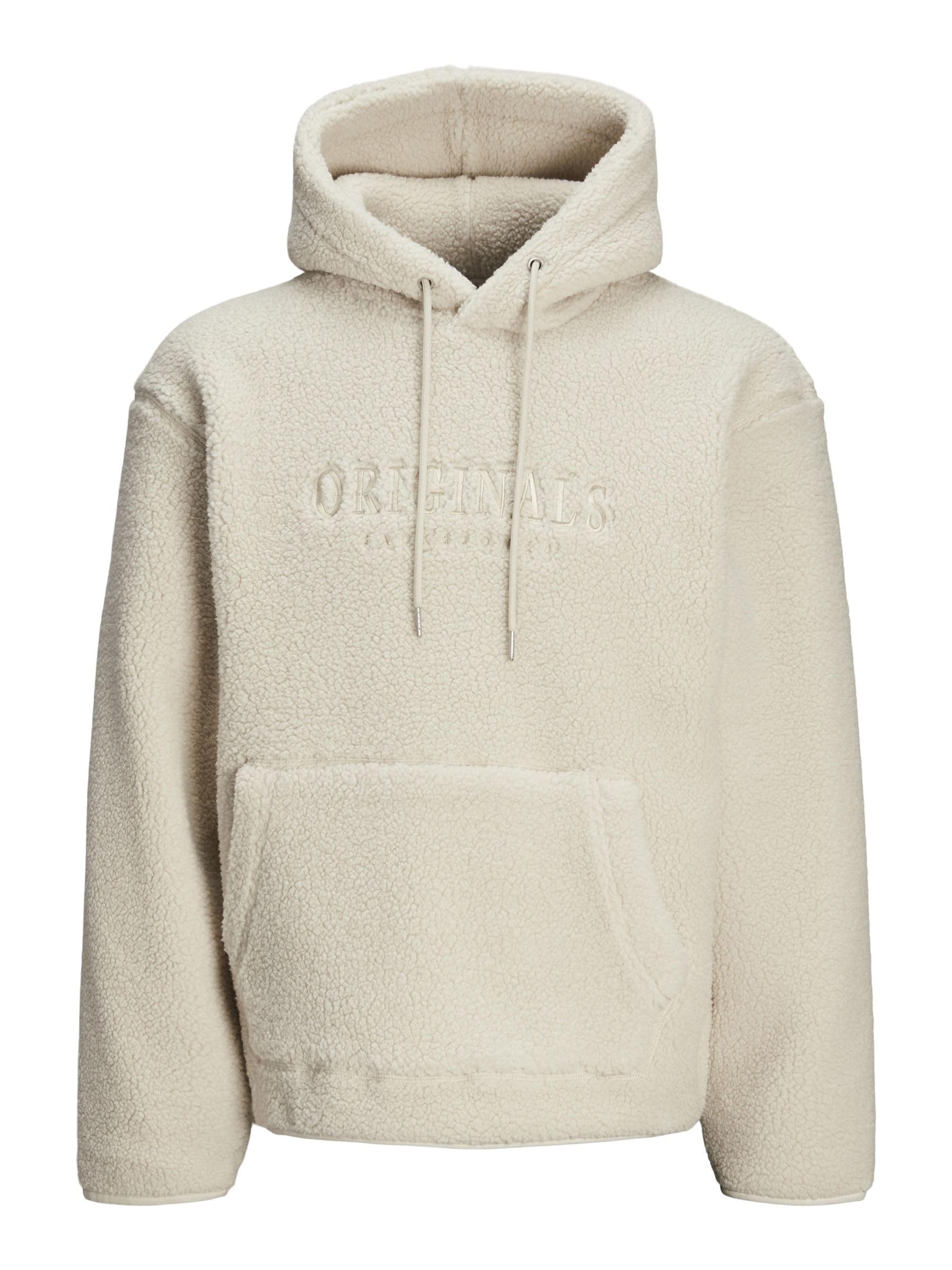 JACK & JONES Jorfrederiksberg Teddy Sweat Hood Sn, Oatmeal, XL
