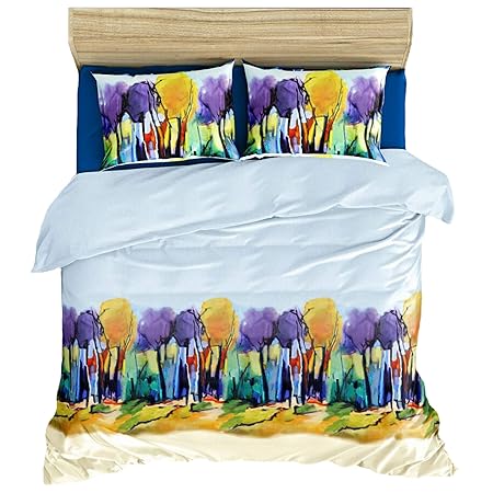 AJS Living Digital Printed Bed Sheet for King Size Double Bed, Size - 9 feet *9 feet Design 1