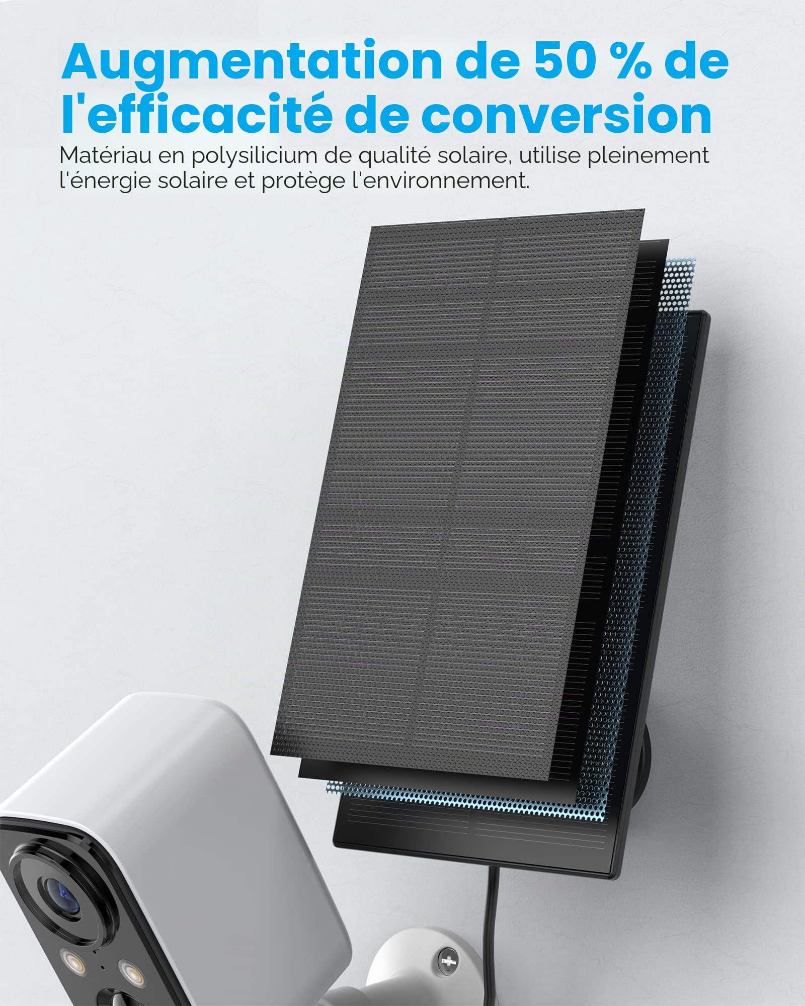 FOAOOD Caméra Surveillance WiFi Extérieure sans Fil avec Panneau Solaire,Caméra Surveillance WiFi avec Vision Nocturne Couleur, Détection Humaine PIR, Audio Bidirectionnel, Étanche IP66