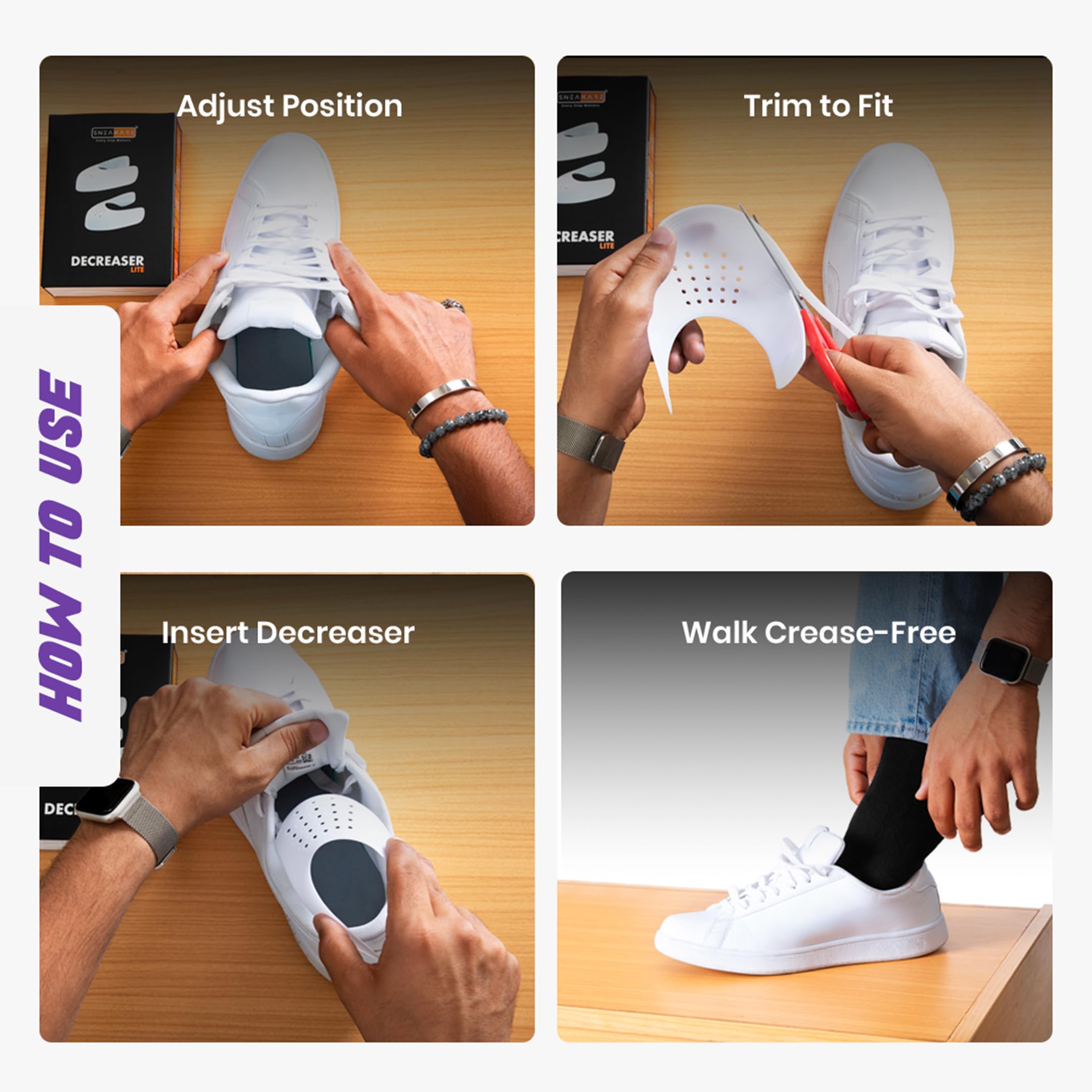 SNEAKARE Decreaser Lite Large Shoe Crease Protector, UK7-UK12, 1 Pair 2