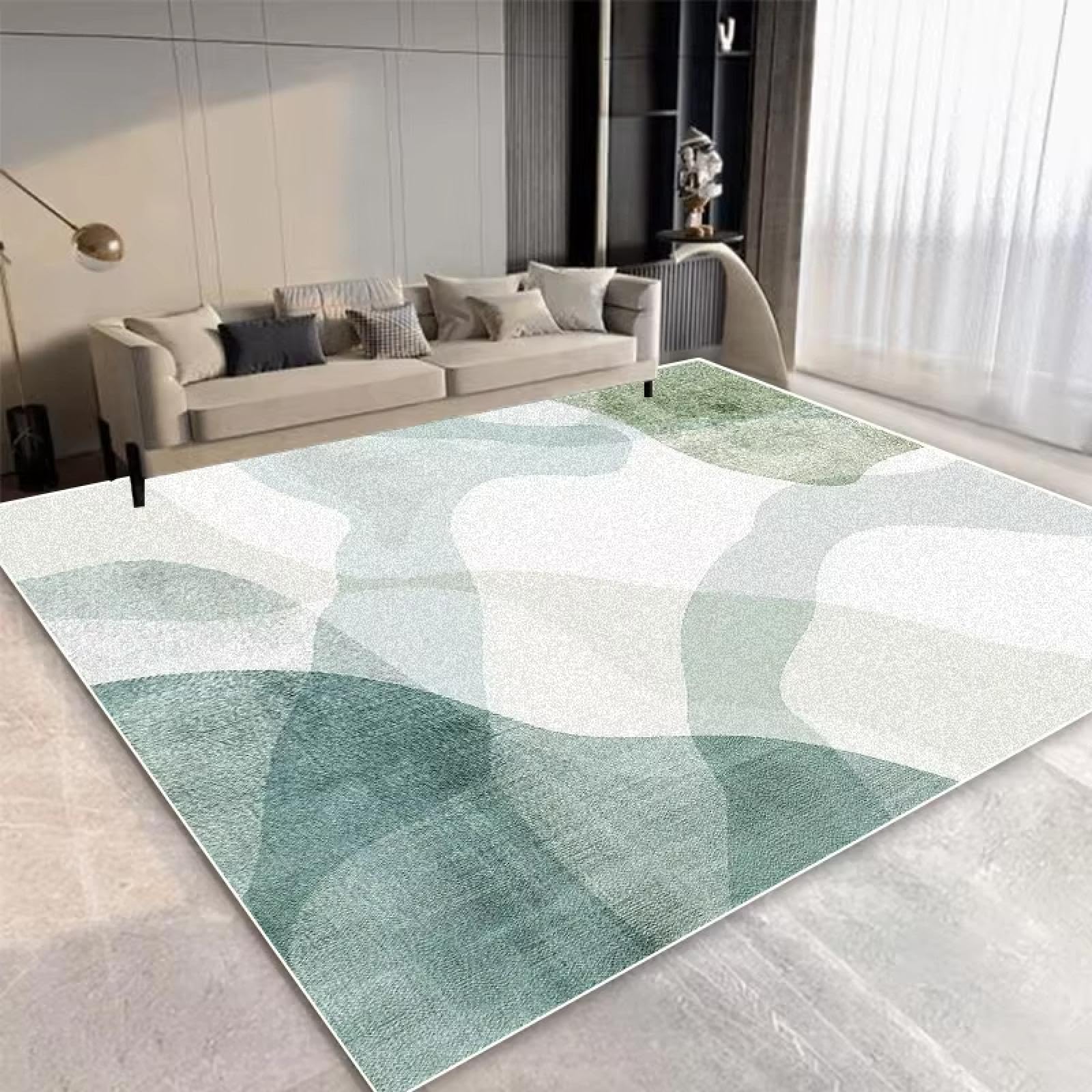 Tapis de salon moderne abstrait grand format 180x250 cm antidérapant et doux