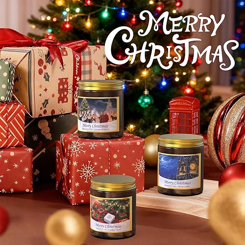 Miniatura 3 de Juego de velas de cuenta regresiva de Navidad, paquete de 4 velas perfumadas de cera de soja para regalos para hombres y mujeres y decoración del