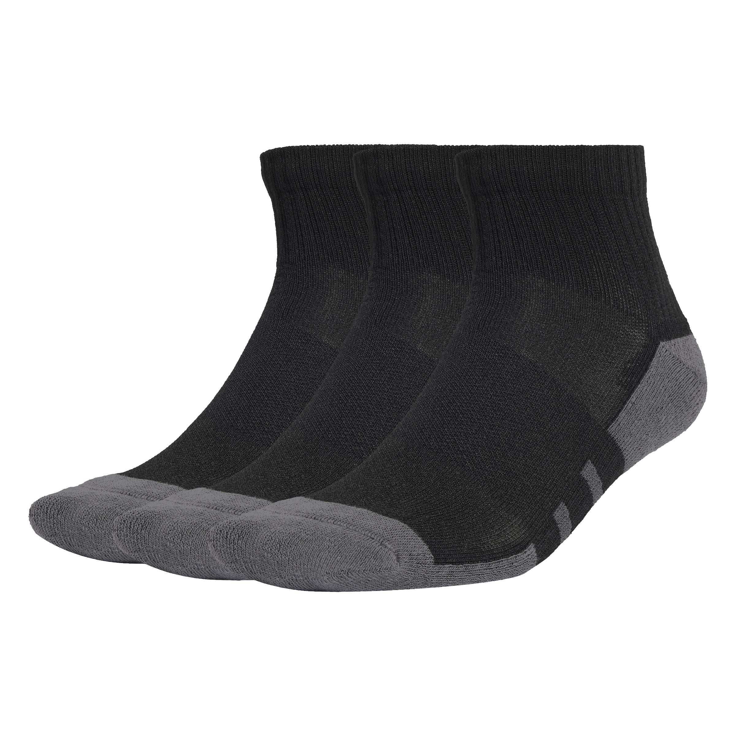 adidas Unisex Essentials Climacool Quarter 3Pp Socks, Black/Grey Six, 10.5-12.5