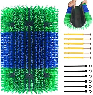 Extra Large Size Livestock Scratching Brush, Upgraded Horse/Goat/Cow/Cattle Scratcher Brush for Grooming, Itch Relief Horse Scratcher Brushes Kit with Two Sets of Mounting Screws(1-Pack,Green)