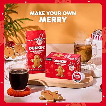 Dunkin' Gingerbread Artificially Flavored Coffee, Keurig K-Cup Pods, 10 Count Box