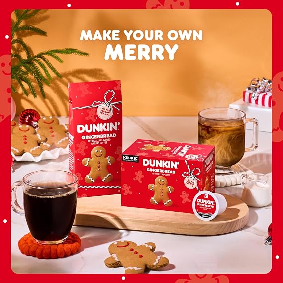 Dunkin' Gingerbread Artificially Flavored Coffee, Keurig K-Cup Pods, 10 Count Box