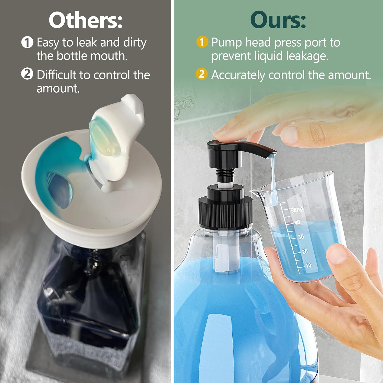 Moforoco 3 Pack Black Liquid Laundry Detergent Dispenser with Bamboo Tray, 64 Oz Plastic Laundry Soap Dispenser, Fabric Softener Dispenser with Pump and Labels for Laundry Room Decor and Organization image 4