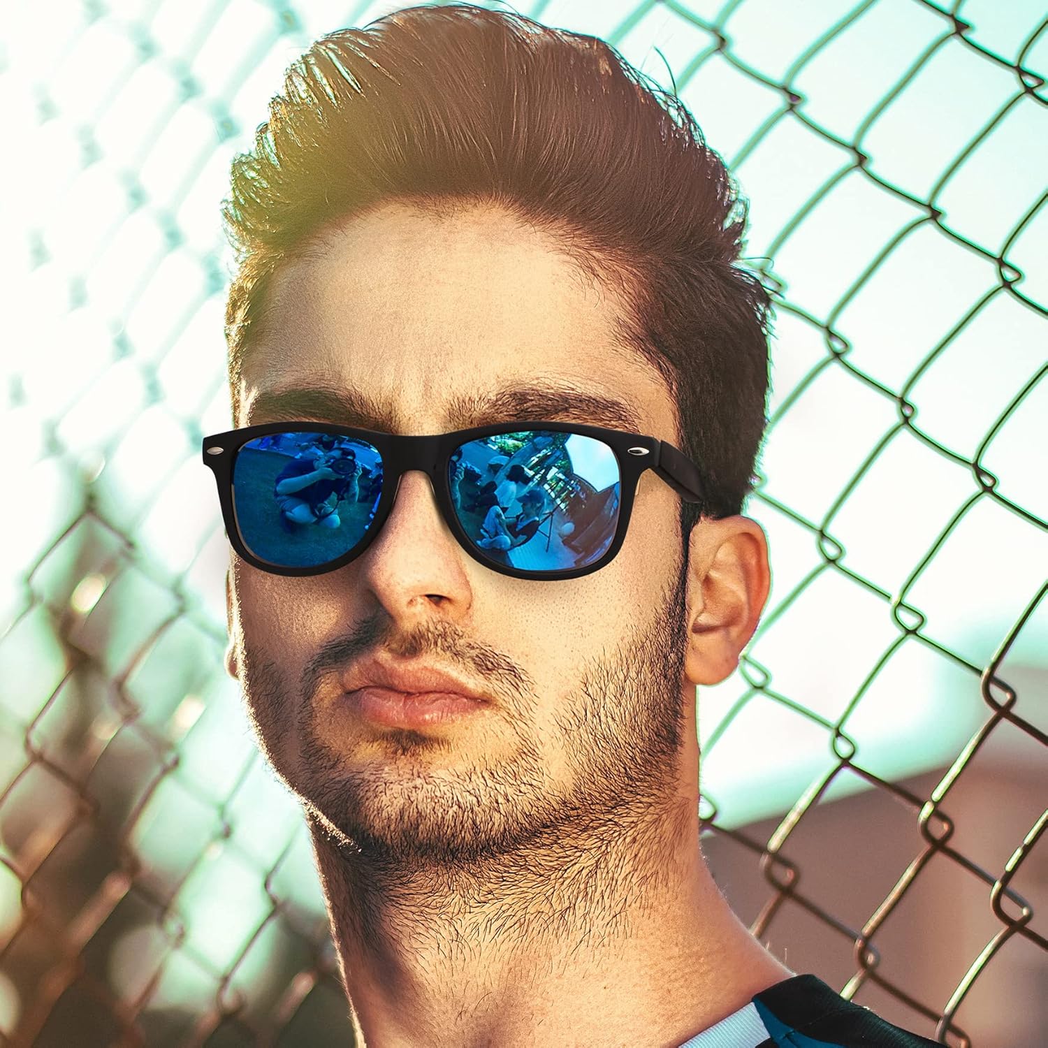 Fsmiling Black Sunglasses Bulk Adult Party Sunglasses 80s Shades Pack for Men Women UV400 Protection -10Pack - Image 5