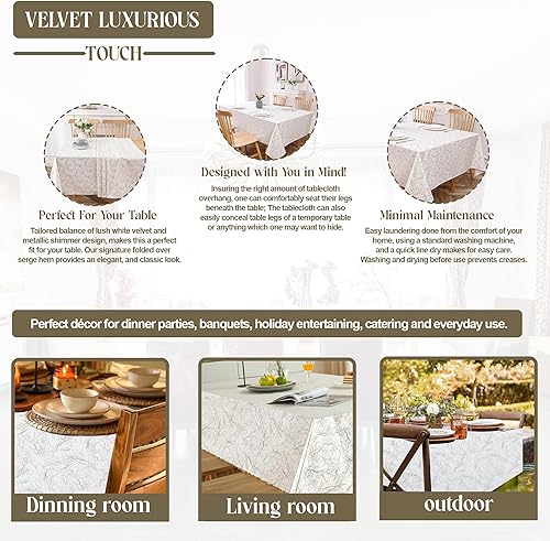 Miniatura 4 de Majestic Giftware TC1410 - Manteles de terciopelo para mesas rectangulares  (70180) - TC1410 - Mantel rectangular decorativo lavable para cocina,