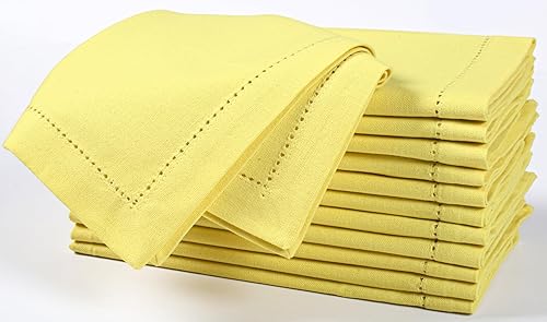 Miniatura 269 de Servilletas de lino y algodón de 18 x 18 pulgadas natural con vainica, servilletas de boda, servilletas de cóctel, servilletas de tela, servilletas