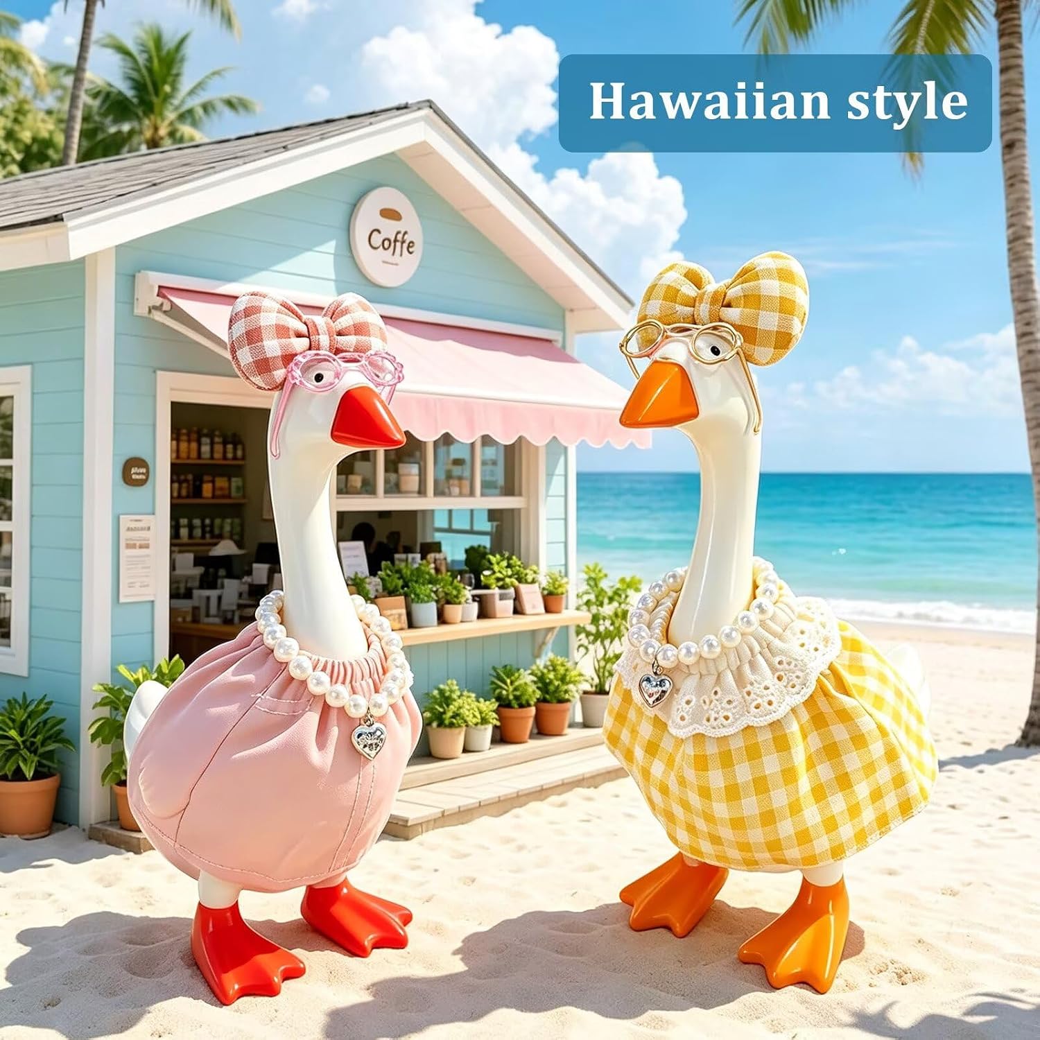 7 Inch Desk Goose Outfit,Gingham Skirt Set for Tabletop Goose Figurine image 3