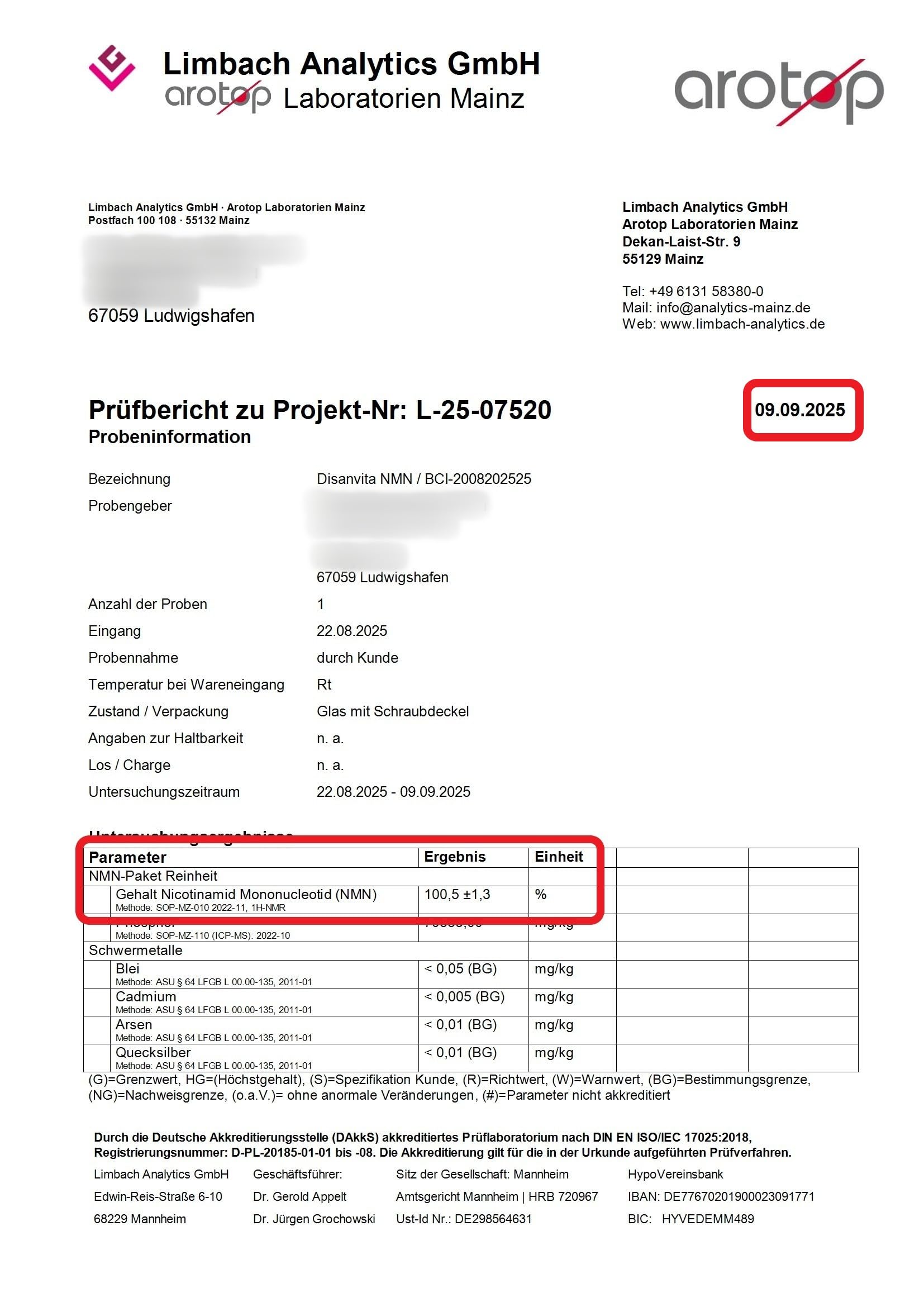 NMN | Qualità premium testata in Germania | Polvere con purezza al 99,9%