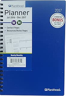 PlanAhead Home/Office 18 Month Planner, July 2016 - December 2017, 5.875 x 8.125 inches, Assorted Colors, Color May Vary (86982) - coolthings.us