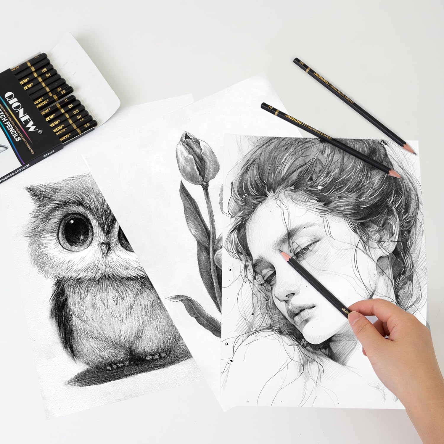 Qew Profal Sketching Pencil for Ding, Graphite Pencils,Art