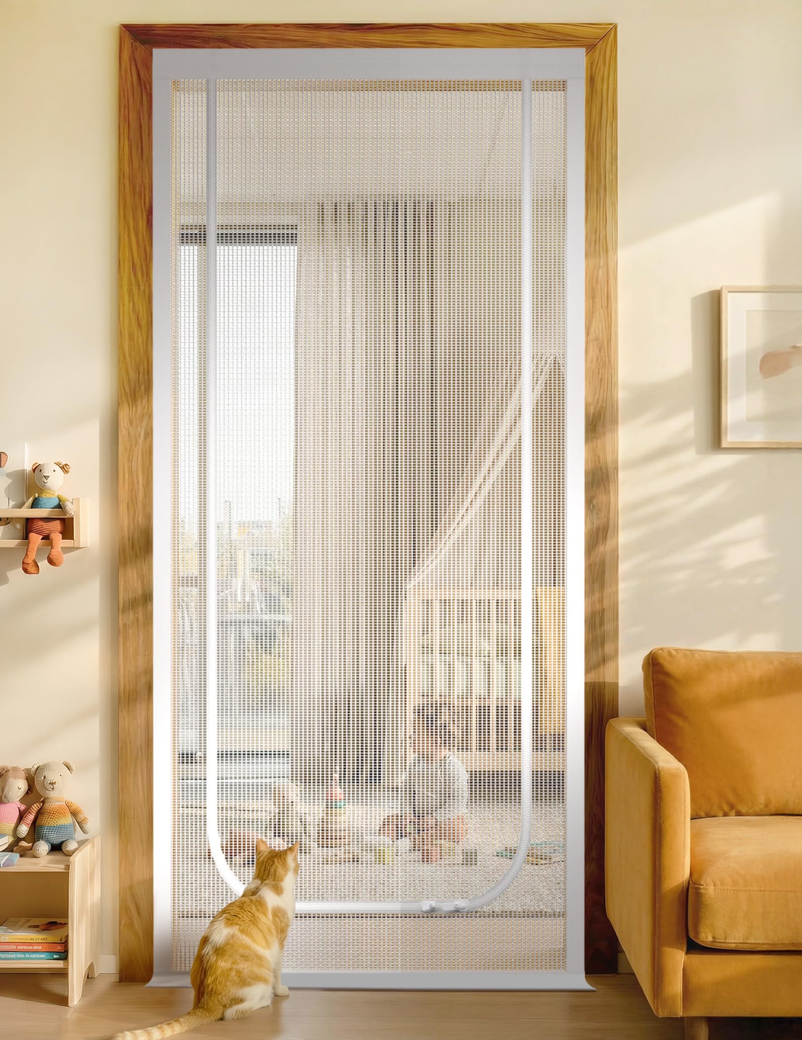 Photo 1 of BFNN Cat Screen Door, Scratch Resistant Mesh Gate, Fit 30'' x 80'' Door, U