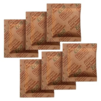 ADSorbco 2g x 100 Pack Bentonite Clay Desiccant Packs Food Grade Moisture Absorbers for Pet Food, Tea, Dry Grains, Spices, Storage Bins Silica Gel Packets Alternative, Desiccant Packs for Storage
