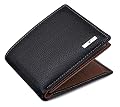 URBAN FOREST Men's Kyle Black/Redwood Leather Wallet - Packed in Premium Wooden Box