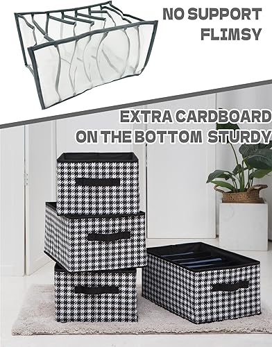 Miniatura 5 de Paquete de 3 organizadores grandes de ropa para armario, 6 rejillas para jeans, pantalones, camisetas, ropa interior, bufanda, organizador de