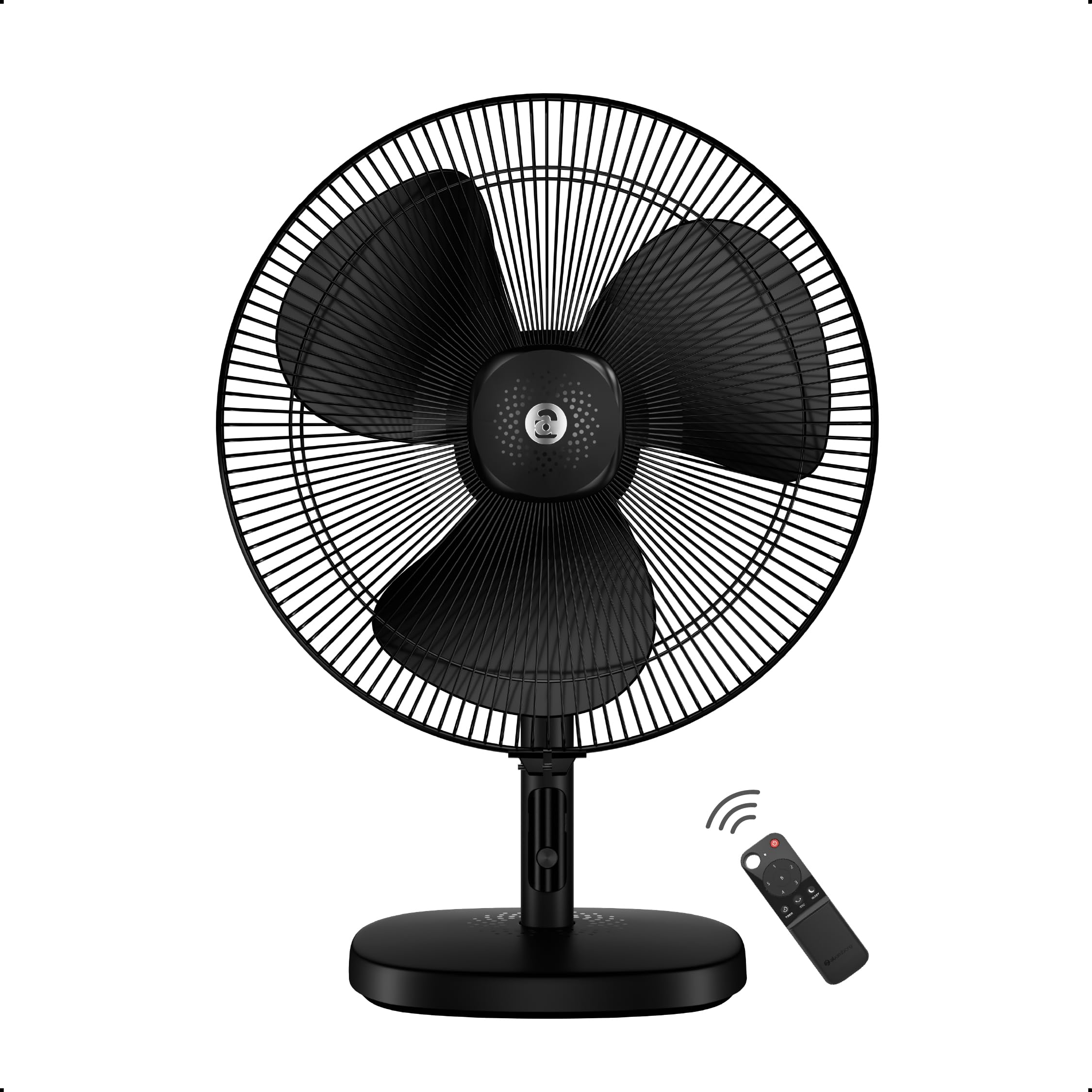 atomberg Renesa 400mm Table Fan for Home | Silent BLDC Stand Fan | LED Display | 6 Speeds | Remote with Oscillation, Timer, Sleep | 2 Year Warranty (Midnight Black)-Newly launched model