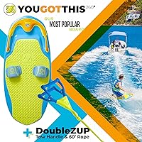 Vista 2 de ZUP You Got This 260 Board and Handle Combo with EVA Foam Padding, All-in-One Kneeboard, Wakeboard, Wakeskate, and Wakesurf Board for Kids, Teens