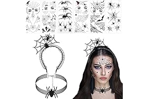 8 Pcs Halloween Cosplay Party Accessories Spider Costume for Adults