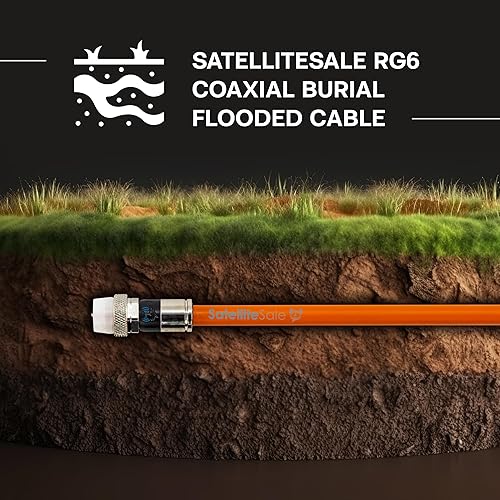 Miniatura 2 de SatelliteSale Al aire libre RG6 coaxial 1800 Mhz entierro subterráneo cable inundado cable universal de polietileno naranja cable 10 pies