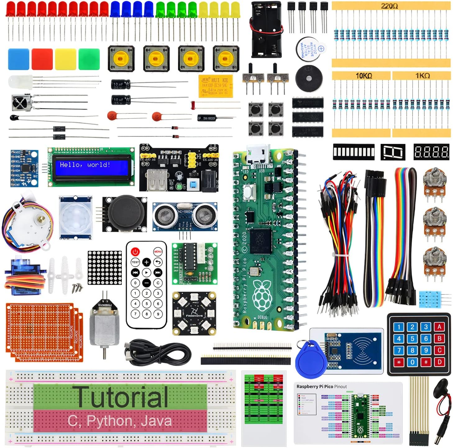 偉大な Freenove Raspberry Pi Pico用のultimateのスターターキット 含まれています 偉大な Freenove Raspberry Pi Pico用のultimateのスターターキット 含まれています