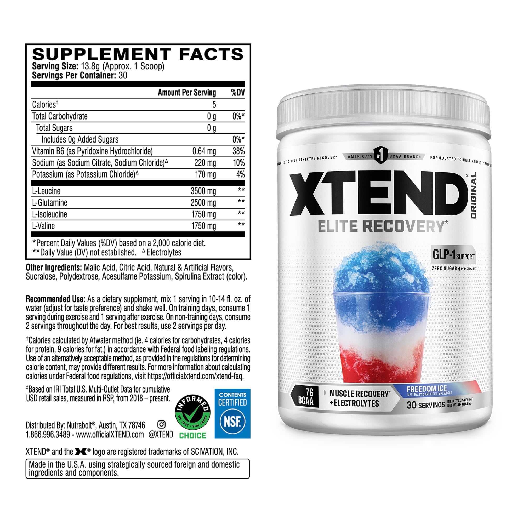 Xtend Original BCAA Powder with Zero Sugar, Freedom Ice, 30 Servings — Amazon image 2