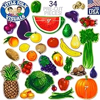 Vista 2 de Little Folk Visuals Frutas y verduras Combo de figuras precortadas de franela/fieltro, juego de 34 piezas