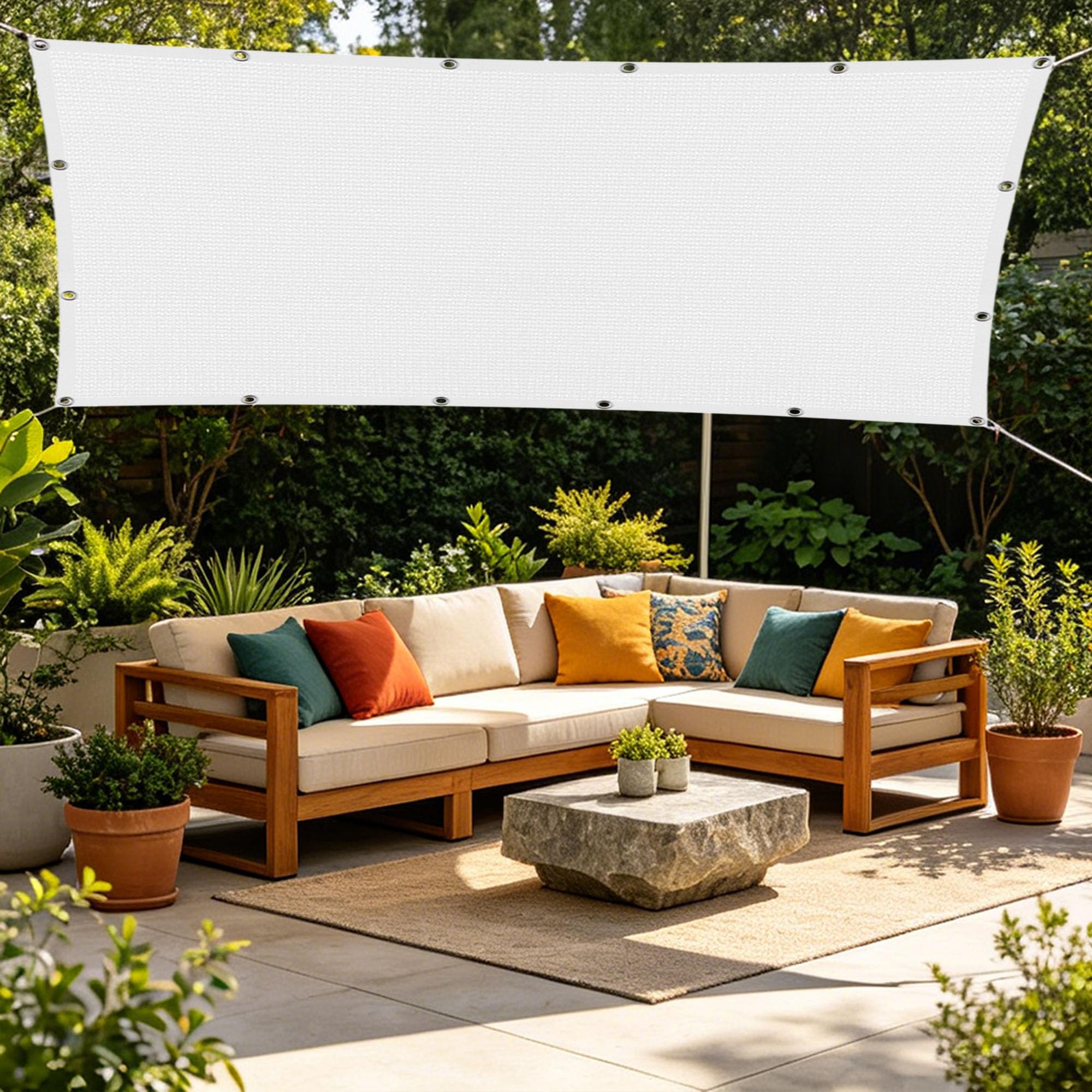 Filet d'ombrage pour serre contre la chaleur bâche blanche oeillets 190x280