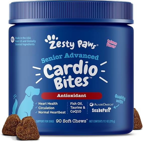 l-carnitine for dogs uk Zesty Paws Cardiovascular Support Senior - The Fitness - L-carnitine's salud celular Palatable Source of Pure Cantidad:60 CAP