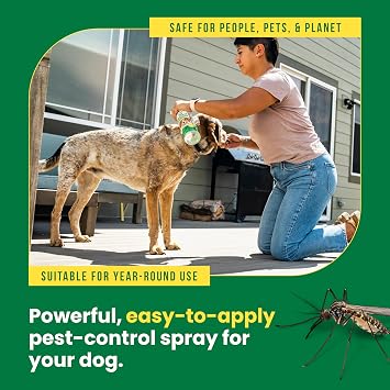 Sunday Pet Protect Flea, Tick, Mosquito Spray Natural, Effective Bug Spray for Dogs Kills, Controls, Prevents Biting Pests with Cedarwood & Soybean Oil 24 oz