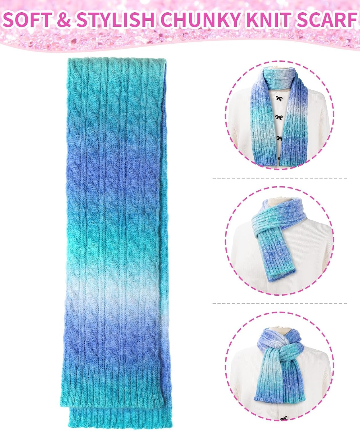 Kids Winter Hat Scarf Gloves Set, Toddler Girl Boy 8% Wool Fleece Lined Pom Beanie Knit Neck Mittens Children Christmas Gifts