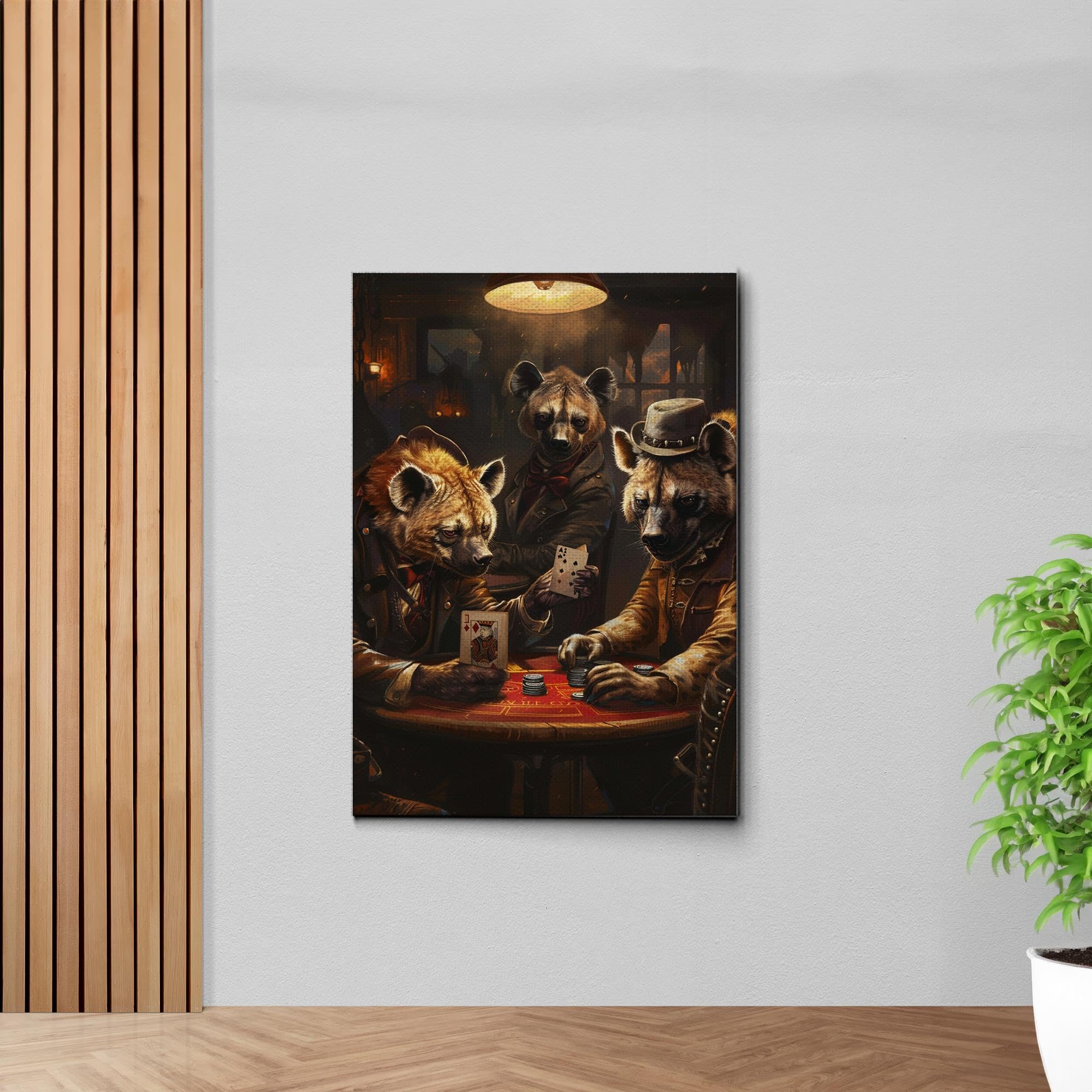 Amazon.com: SUDDENSUPPLY Hyena Playing Poker Animals Wearing Human