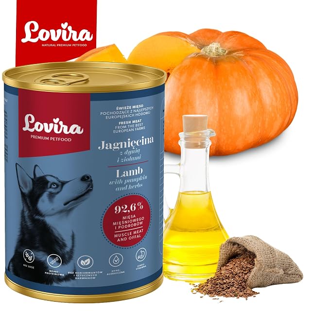 Foto 4 de 8 de Lovira - Cibo umido per cani - con 74,6% di Carne, Senza cereali - agnello