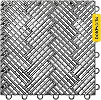 Vista 9 de Azulejos de garaje entrelazados para garaje, paquete de 48 unidades, antideslizantes, resistentes al aceite y a las manchas, para garajes, pisos