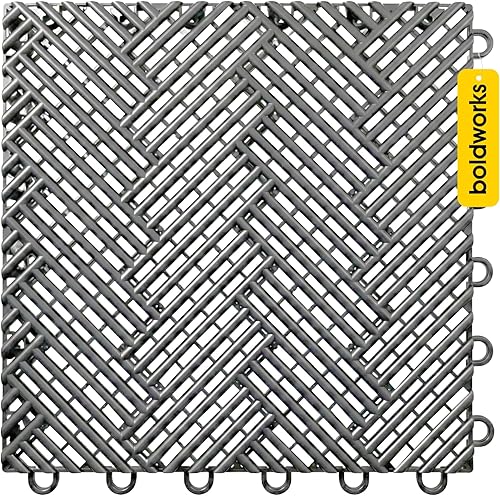 Miniatura 9 de Azulejos de garaje entrelazados para garaje, paquete de 48 unidades, antideslizantes, resistentes al aceite y a las manchas, para garajes, pisos