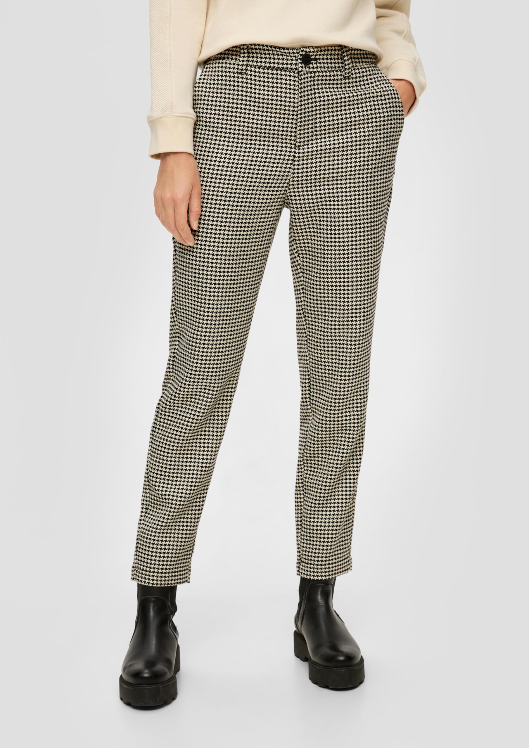 s.Oliver Damen Ankle Hose, kariert 2139134