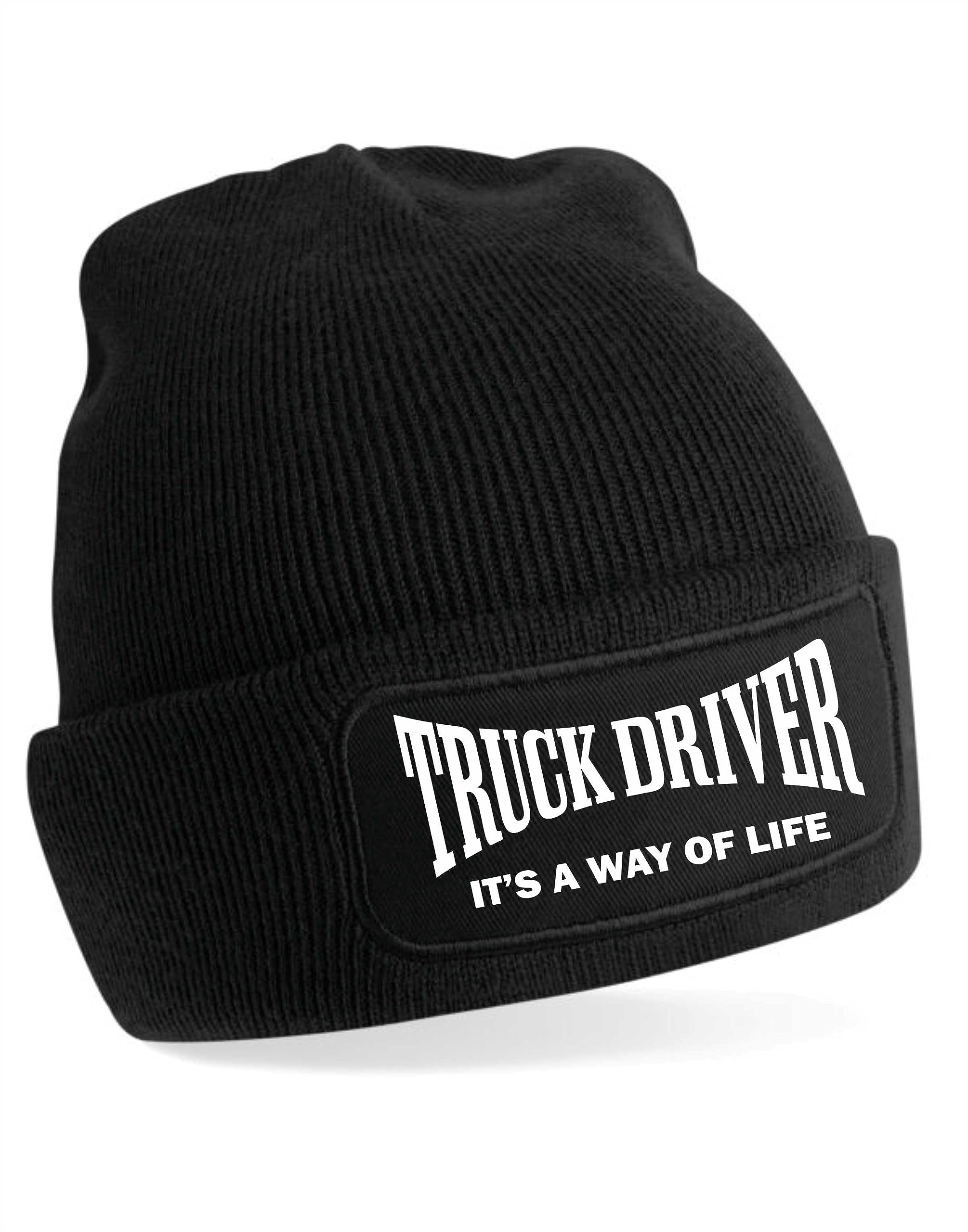 Print4U Keep Calm I'm A Truck Driver Beanie Hat Birthday Gift for Men & Ladies Black
