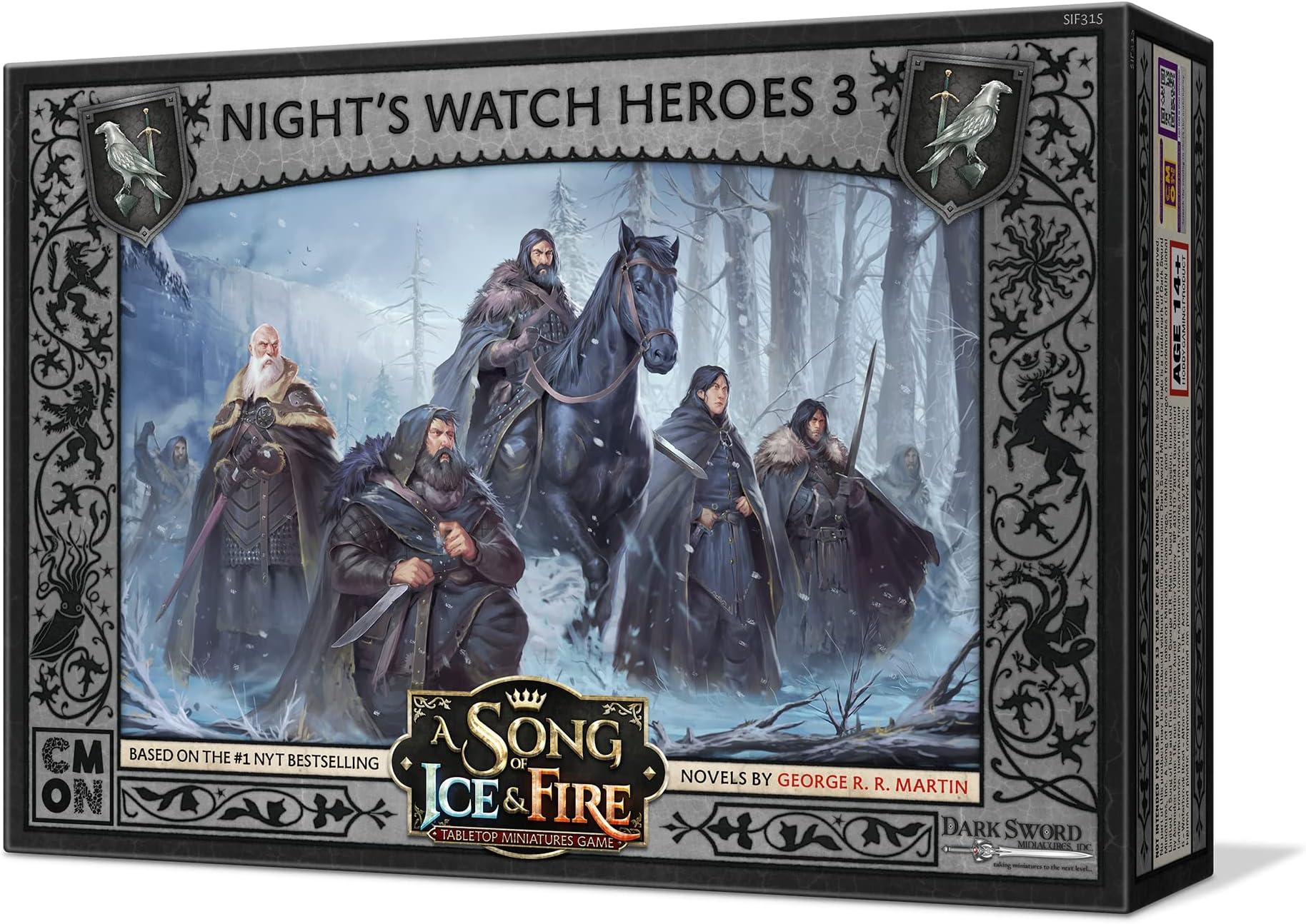 CMON A Song of Ice and Fire Tabletop Miniatures Game Night's Watch Heroes III Box Set - Defenders of The Realm! Strategy Game for Adults, Ages 14+, 2+ Players, 45-60 Minute Playtime, Made
