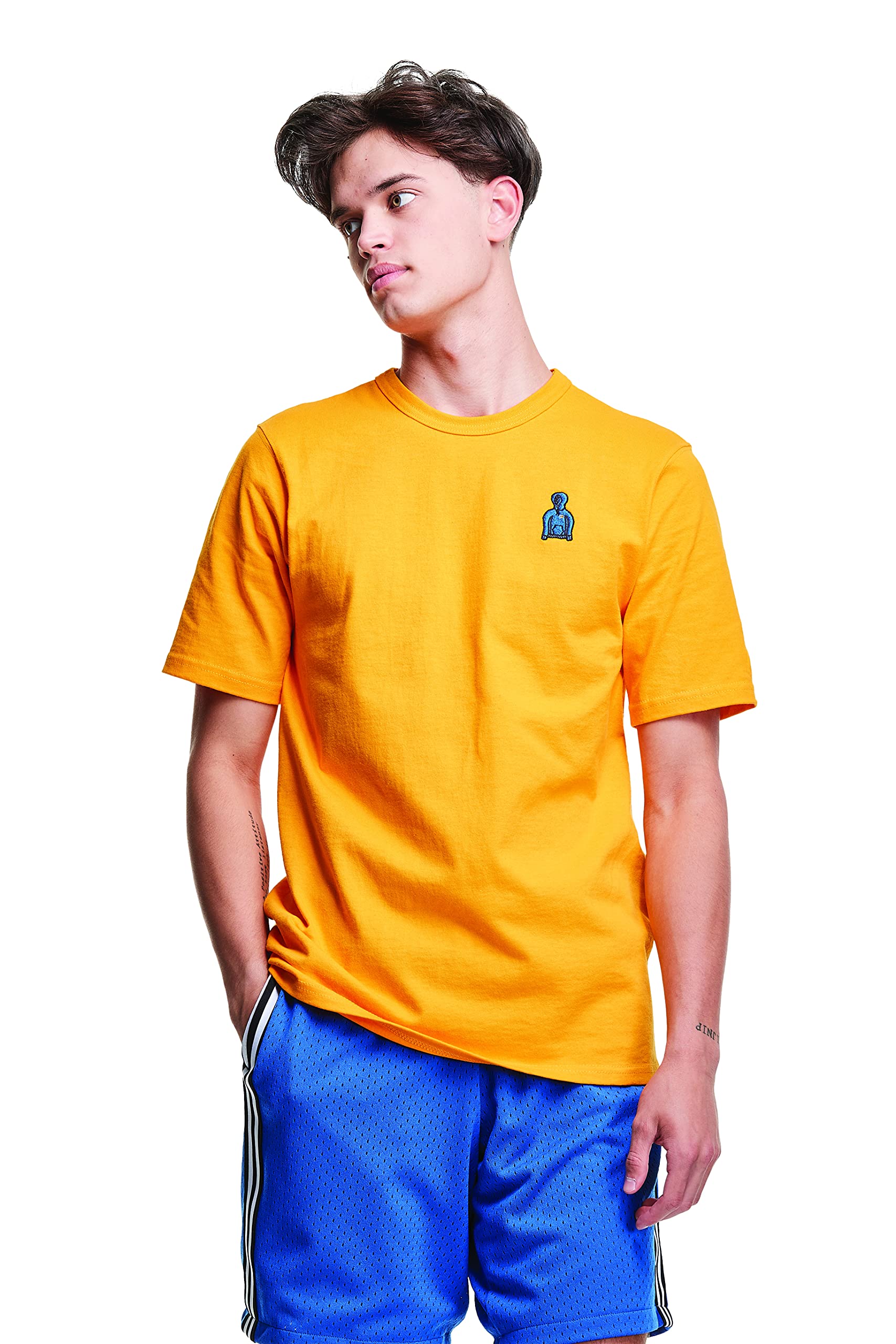 Champion Men's Heritage Tee, Left Chest Graphic, C Gold-586664, Small