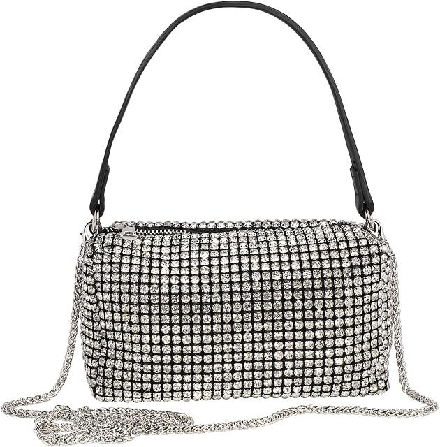 Rhinestone Crossbody Bags For Women - Fashion Luxury Crystal Shiny Evening Clutch Bag Bling Evening Handbag Clutch Purses Bags Hobo Tote Bag for Wedding Cocktail Party Banquet Prom Dating