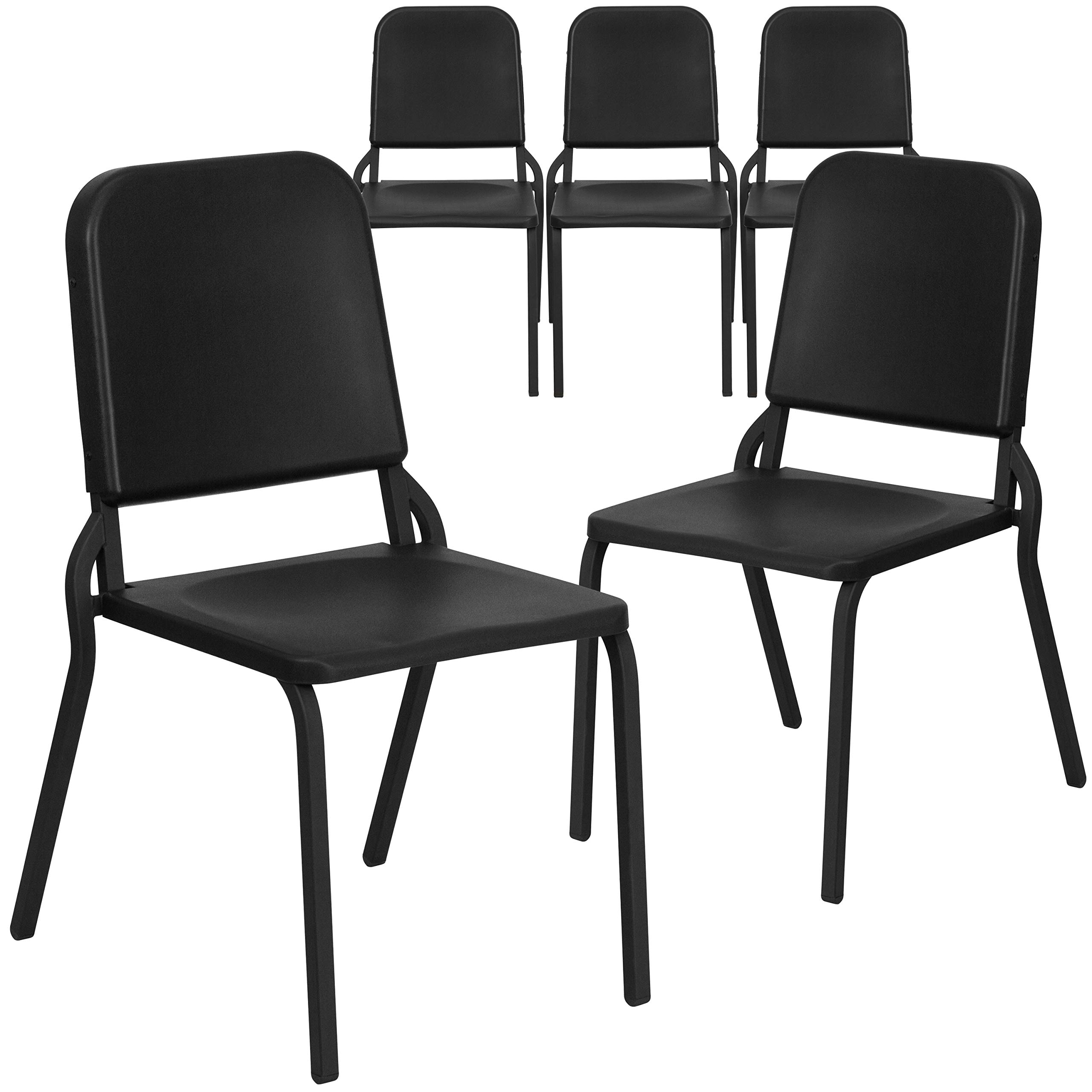 Photo 1 of Flash Furniture 5 Pack HERCULES Series Black High Density Stackable Melody Band/Music Chair