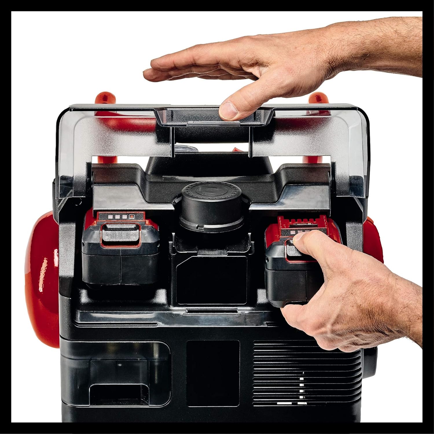 Einhell Cordless Compressor TE-AC 36/6/8 Li of Set PXC (2 x 18 V, Lithium-ion, Maximum 8 bar, 6 Litre Tank, Oil-Free Motor, Include Acessories, Supplied Without a Battery or Charger)