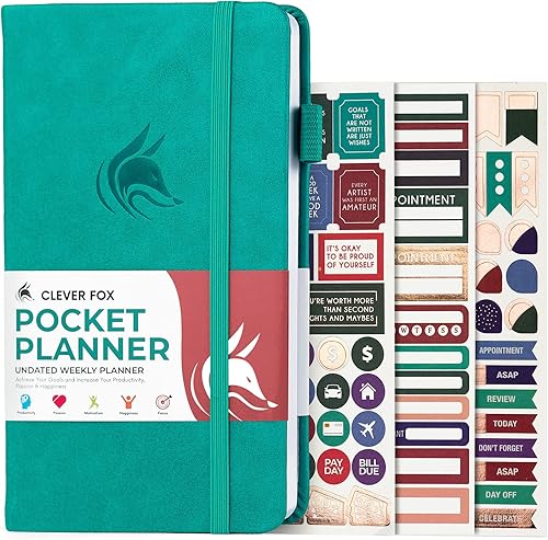 Miniatura 7 de Clever Fox - Agenda semanal de bolsillo - Agenda de metas mensuales y calendario para aumentar productividad, perfecta para bolso Tamaño 3.7" x 6.7