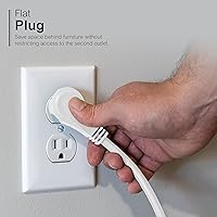 Vista 4 de GE 3-Outlet Flat Extension Cord 25 Ft Grounded Extension Cord with Multiple Outlets 3 Prong Outlet Extender Flat Plug Power Strip Indoor Extension