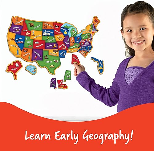 Miniatura 2 de Learning Resources Mapa magnético de Estados Unidos rompecabezas de 44 piezas